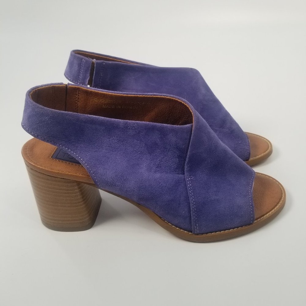 Topshop block Heel Suede Sandal Slingback Mule